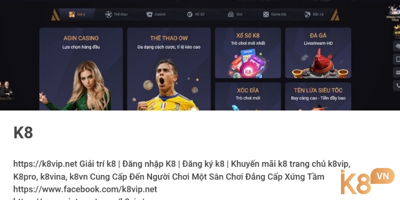 K8vip.vin là trang web cung cấp các trò chơi đánh bài cực hấp dẫn