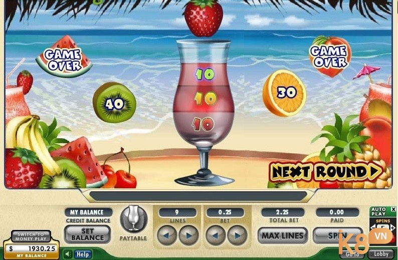 Hãy chọn thành phần đúng cho cocktail để giành chiến thắng trong Tropical Cocktail bonus game