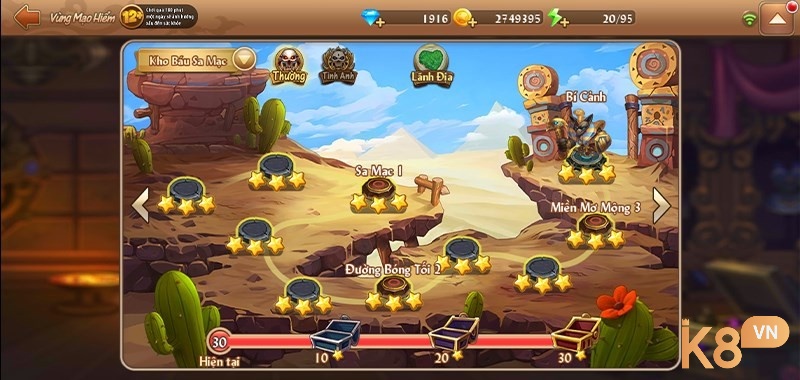 Game Gunpow Mobi có nhiều màn chơi