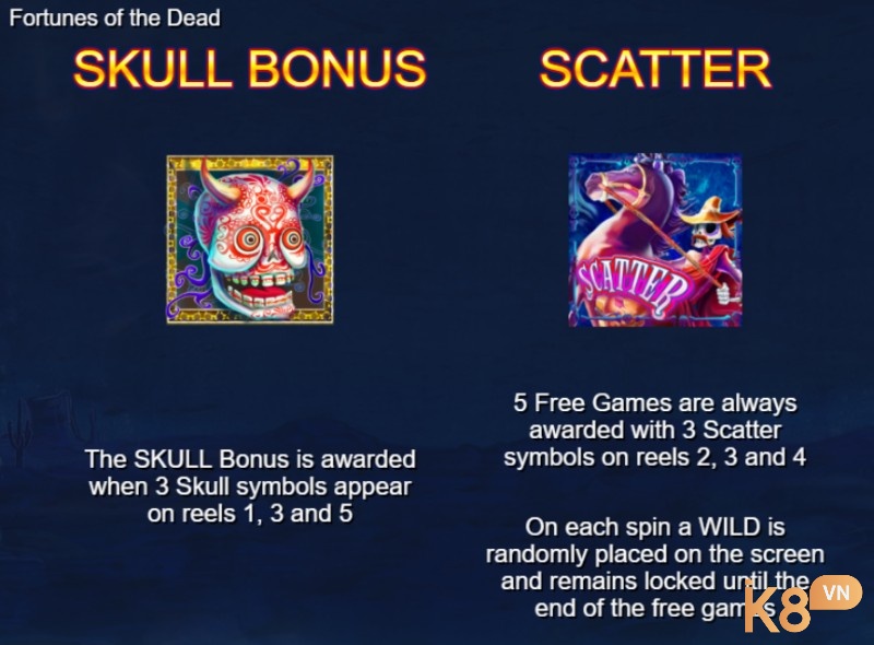 Tính năng Skull Bonus và biểu tượng Scatter trong game