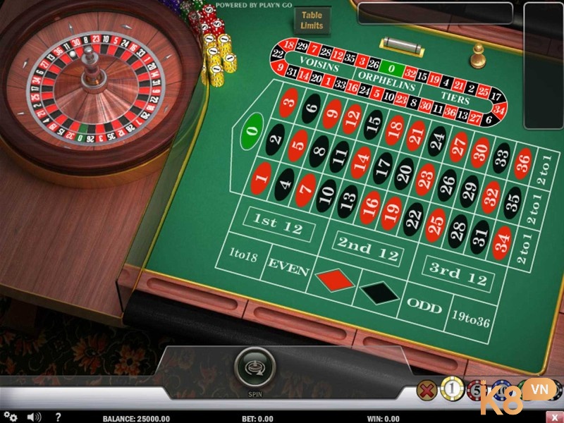 Thiết kế bàn cược European Roulette Play'n go