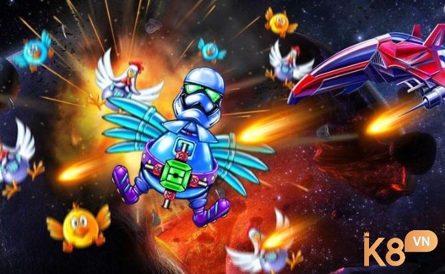 Chicken shooter galaxy attack là tựa game bắn gà có yếu tố phiêu lưu không gian