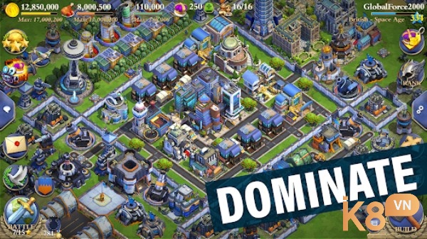 Game chiến thuật xây dựng quân đội hay mobile - DomiNations